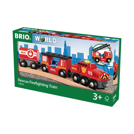 BRIO - Rescue Firefighting Train 4 Pieces - Modern Teaching Aids NZ