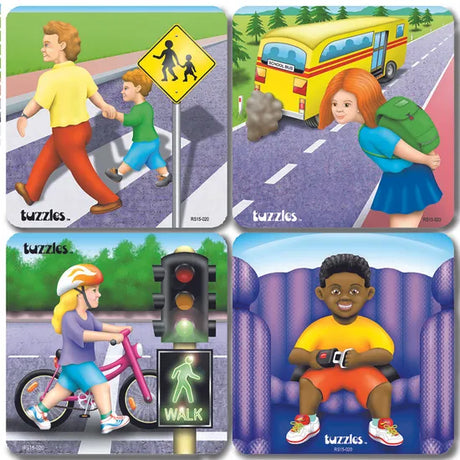 Tuzzles Road Safety Wooden Puzzle Set of 4 - Modern Teaching Aids NZ