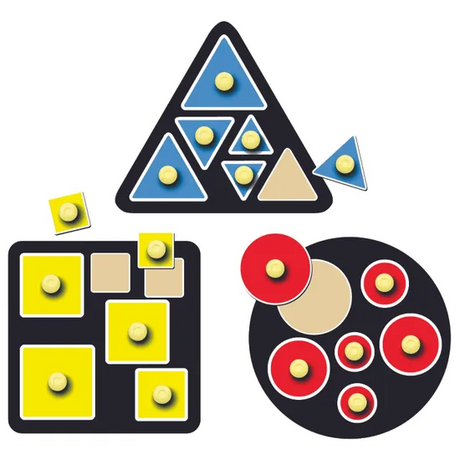Tuzzles Shapes Inside Shapes Knob Inset Puzzles Set of 3 - Modern Teaching Aids NZ