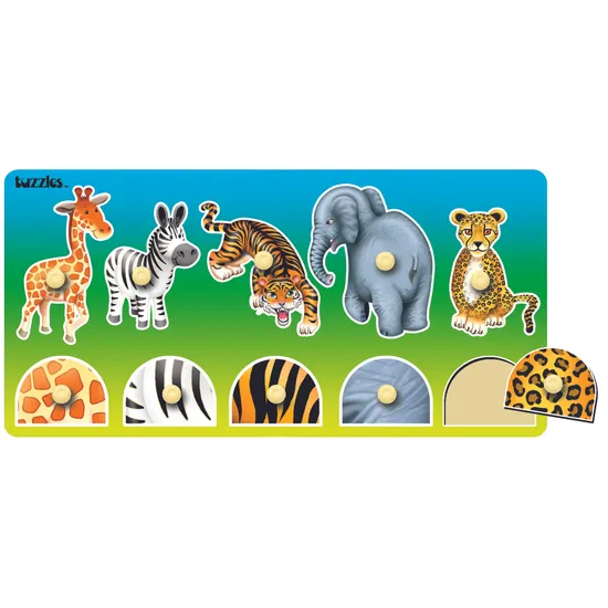 Tuzzles Matching Wild Animals Knob Puzzles 10 Pieces - Modern Teaching Aids NZ