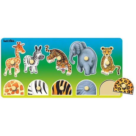 Tuzzles Matching Wild Animals Knob Puzzles 10 Pieces - Modern Teaching Aids NZ