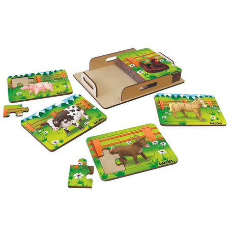 Tuzzles Farm Animals Set of 8 x 6 Pcs - Modern Teaching Aids NZ