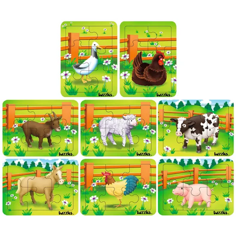 Tuzzles Farm Animals Set of 8 x 6 Pcs - Modern Teaching Aids NZ