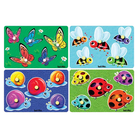 Garden Creatures Knob Puzzle Set of 4 - Modern Teaching Aids NZ
