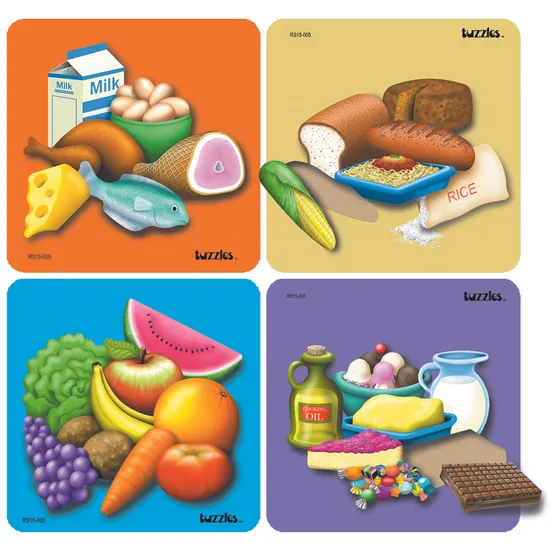 Tuzzles Food Groups Raised Puzzle Set - Modern Teaching Aids NZ
