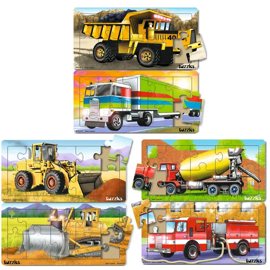 Tuzzles Vehicle Puzzle Set of 6 - Modern Teaching Aids NZ