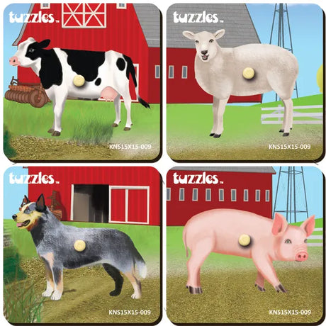Farm Animals Knob Puzzles Set of 4 - Modern Teaching Aids NZ