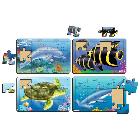 Tuzzles Sealife Set Of 4 Tray Puzzles - Modern Teaching Aids NZ