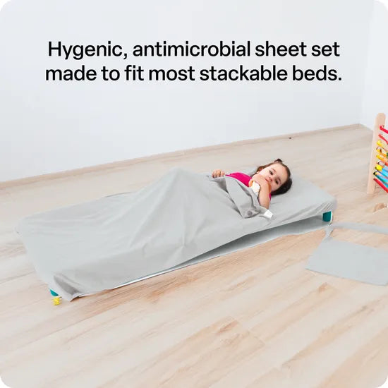 Max & Rosie Stacking Bed Sheet Set - Light Grey - Modern Teaching Aids NZ