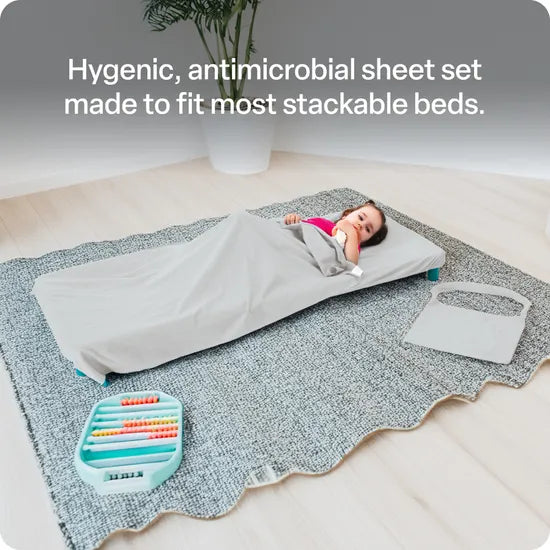 Max & Rosie Sleeping Peg Mat Sheet Set - Light Grey - Modern Teaching Aids NZ