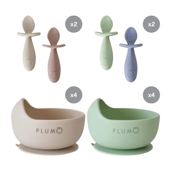 Silicone Bowl &amp; Spoon Set of 16