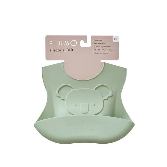 Plum Silicone Bib - Olive