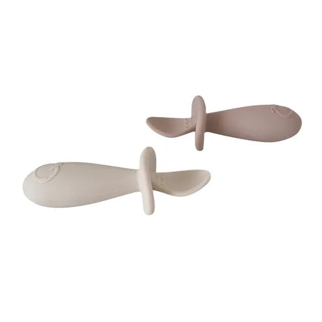 Plum Silicone Spoon Pack of 2- Sand/ Nutmeg