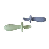 Plum Silicone Spoon Pack of 2- Olive/Steel Blue