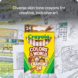 Colours of the World Crayons - Pack of 24 - Modern Teaching Aids NZ