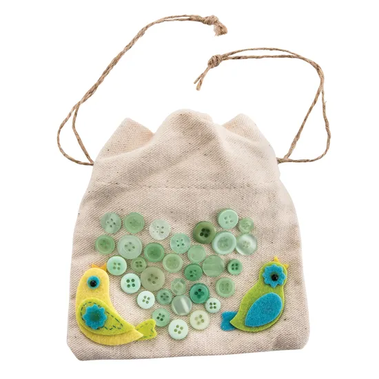 Calico Mini Drawstring Bag - Pack of 10 - Modern Teaching Aids NZ