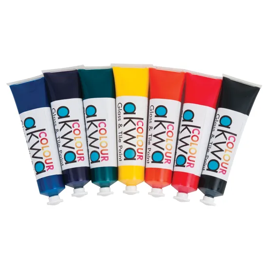 Akwa Glass & Tile Paint 75ml - Set of 7 - Modern Teaching Aids NZ