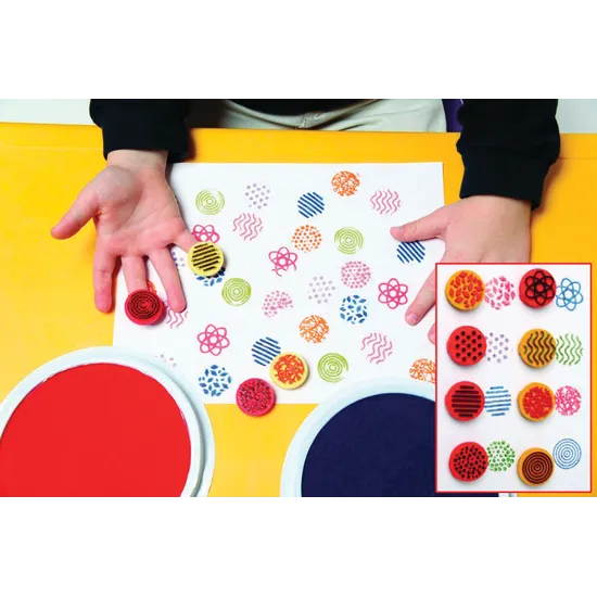 Paint & Clay Finger Printers 3cm - Set of 8 - Modern Teaching Aids NZ