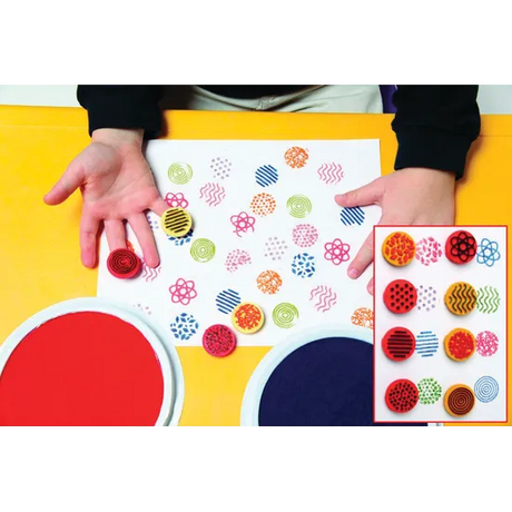 Paint & Clay Finger Printers 3cm - Set of 8 - Modern Teaching Aids NZ