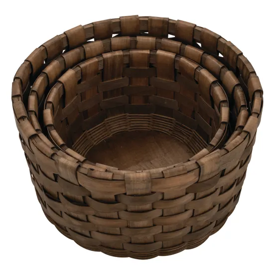 MTA Spaces - Woven Timber Baskets - Set of 3 - Modern Teaching Aids NZ