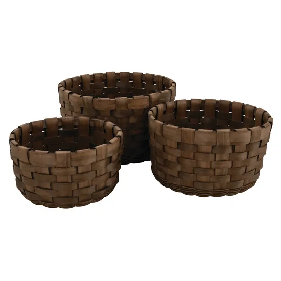 MTA Spaces - Woven Timber Baskets - Set of 3 - Modern Teaching Aids NZ