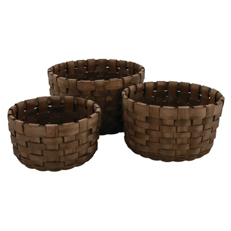 MTA Spaces - Woven Timber Baskets - Set of 3 - Modern Teaching Aids NZ