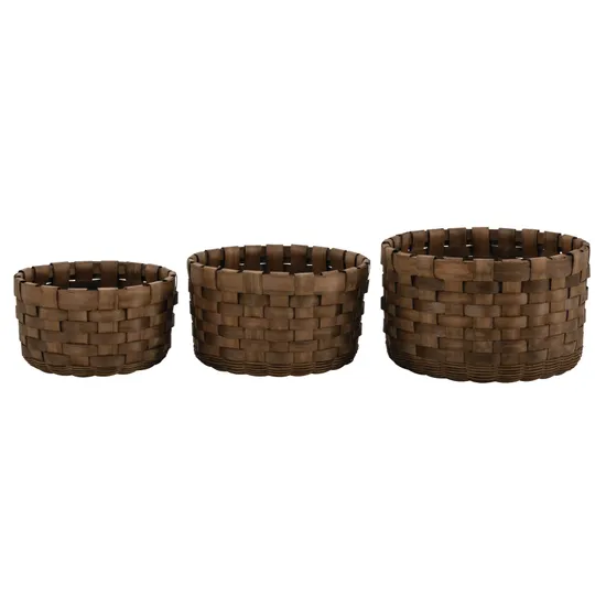 MTA Spaces - Woven Timber Baskets - Set of 3 - Modern Teaching Aids NZ