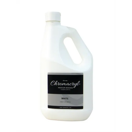Chromacryl Acrylic Paint - White 2 Litre Bottle - Modern Teaching Aids NZ