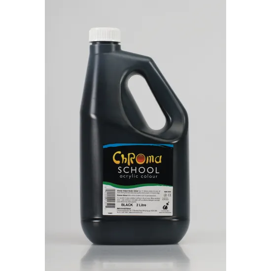 Chroma School Paint - Black 2 Litre - Modern Teaching Aids NZ