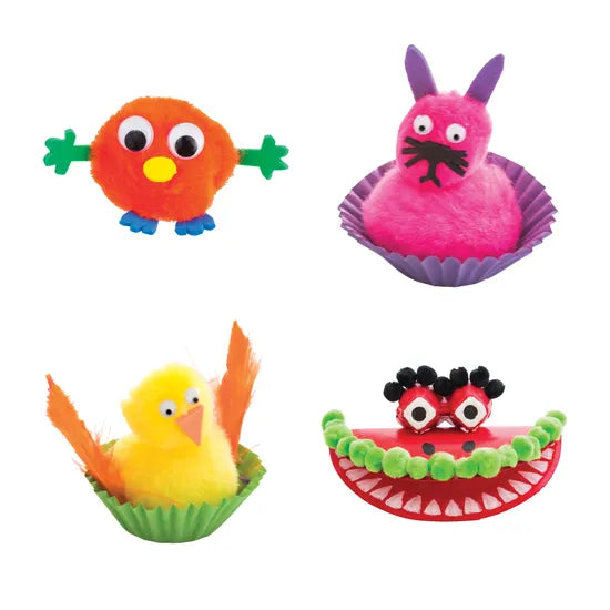 Creatistics Neon Pom Poms Assorted Sizes- Pack of 150 - Modern Teaching Aids NZ