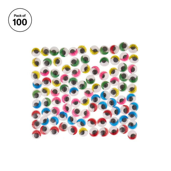 Coloured Eyes with Lashes 1.5 cm - Pack of 100