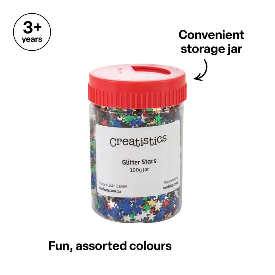 Glitter Stars - 100g Jar - Modern Teaching Aids NZ