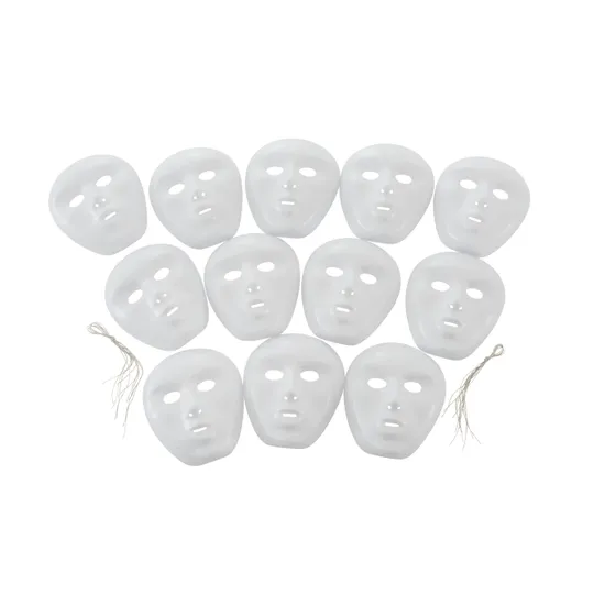 White Plastic Masks - Pack of 12 - Modern Teaching Aids NZ
