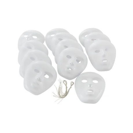 White Plastic Masks - Pack of 12 - Modern Teaching Aids NZ