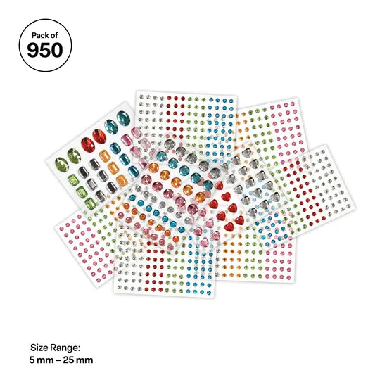 Adhesive Rhinestones 950 Pieces - Modern Teaching Aids NZ