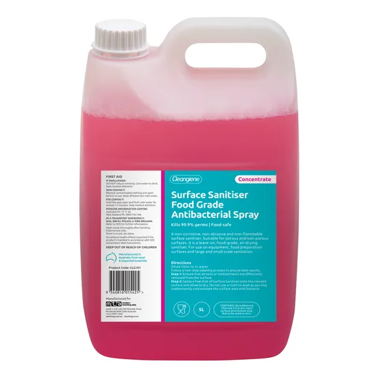 Surface Sanitiser Food Grade Anti Bacterial Concen 5L - Modern Teaching Aids NZ