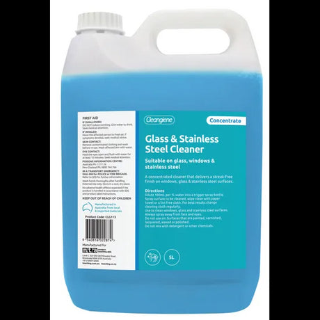Glass & Stainless Steel Cleaner Conc - 5 L - Modern Teaching Aids NZ
