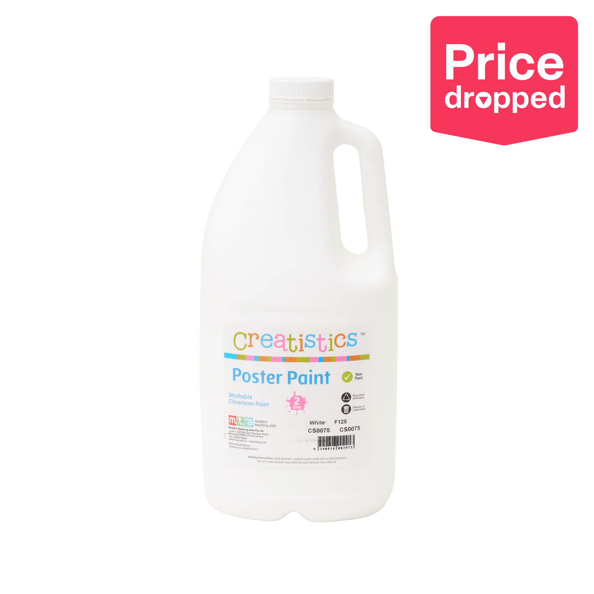 Creatistics Poster Paint 2 L - White - Modern Teaching Aids NZ