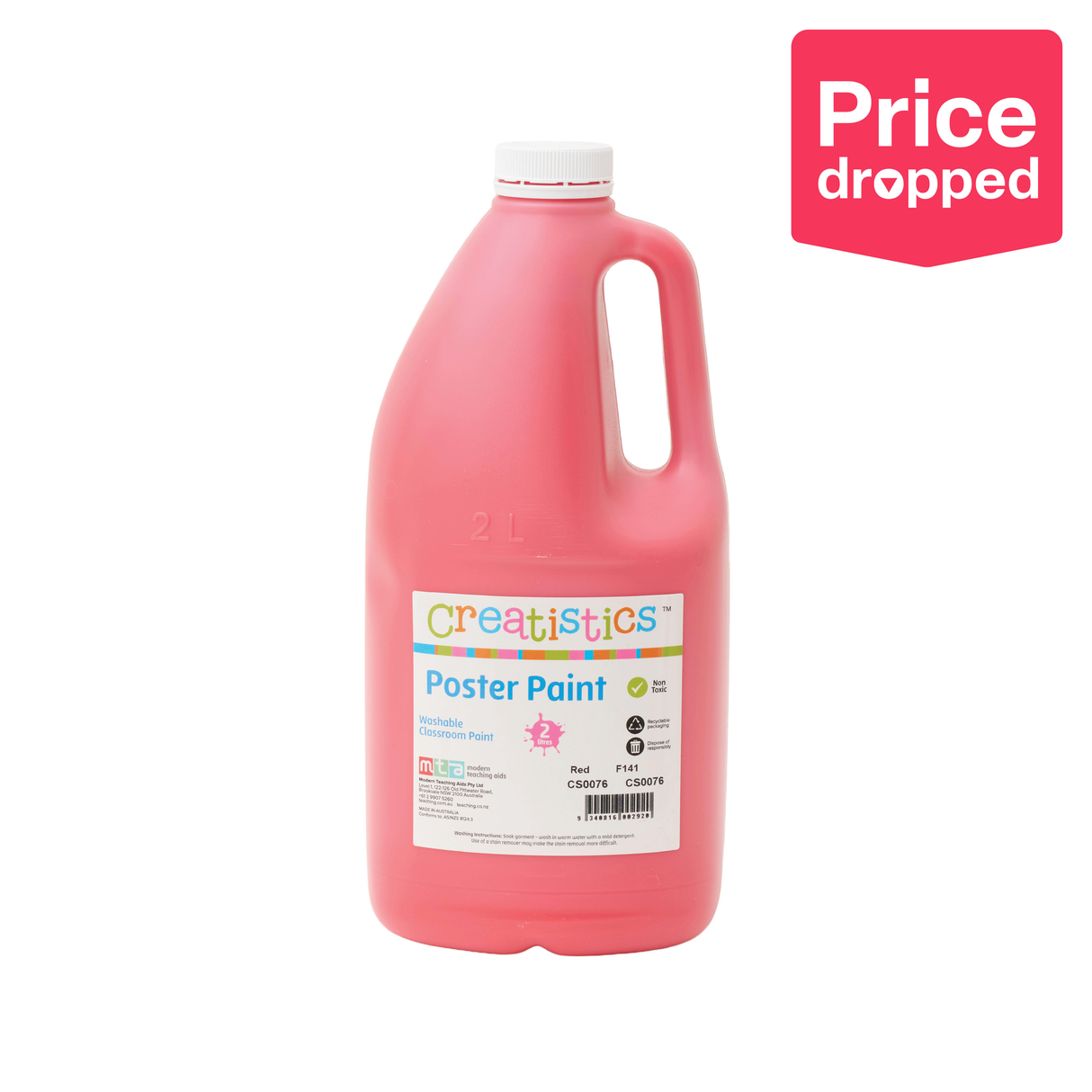 Creatistics Poster Paint 2 L - Red - Modern Teaching Aids NZ