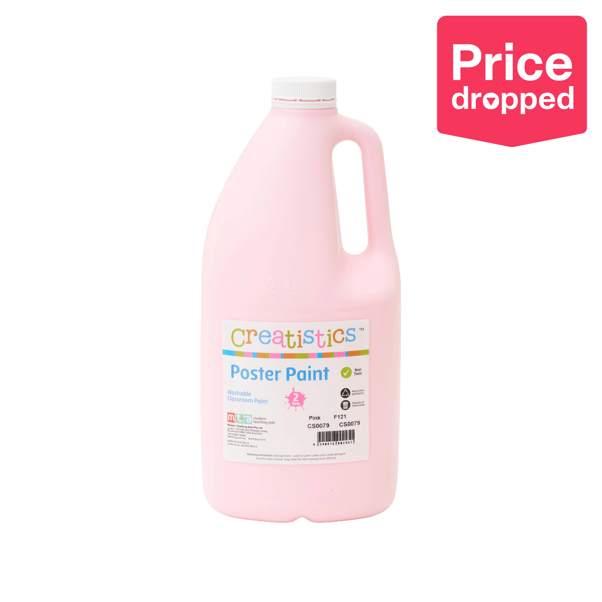Creatistics Poster Paint 2 L - Pink - Modern Teaching Aids NZ