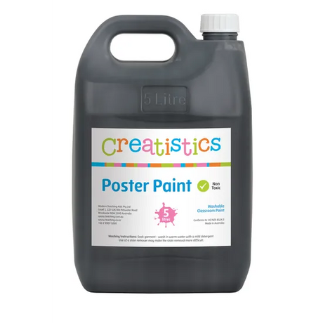 Creatistics Poster Paint 5L - Black - Modern Teaching Aids NZ