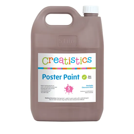 Creatistics Poster Paint 5L - Brown - Modern Teaching Aids NZ