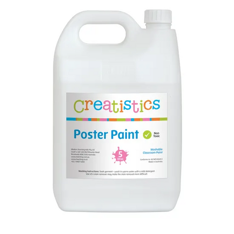 Creatistics Poster Paint 5L - White - Modern Teaching Aids NZ