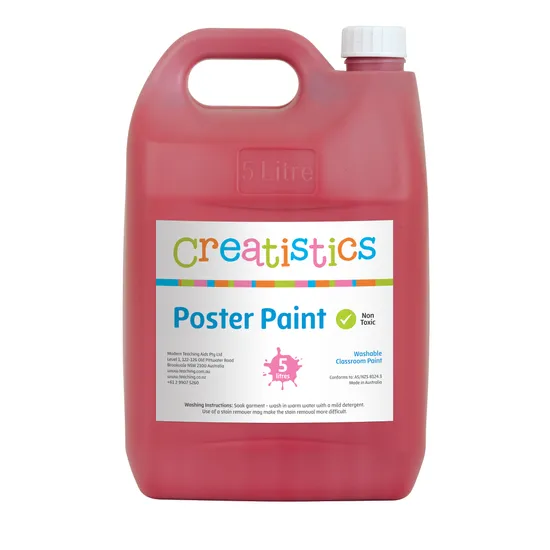 Creatistics Poster Paint 5L - Red - Modern Teaching Aids NZ