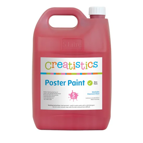 Creatistics Poster Paint 5L - Red - Modern Teaching Aids NZ