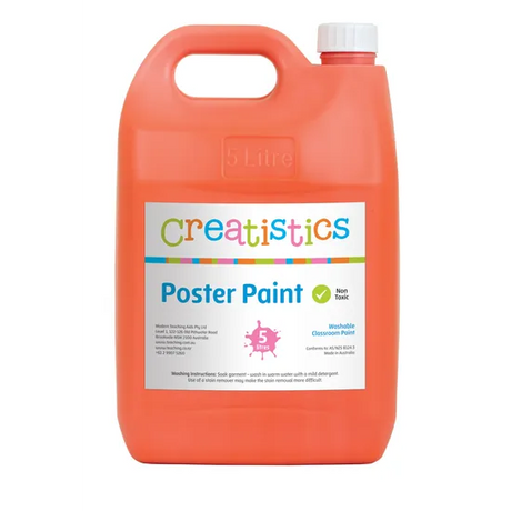 Creatistics Poster Paint 5L - Orange - Modern Teaching Aids NZ