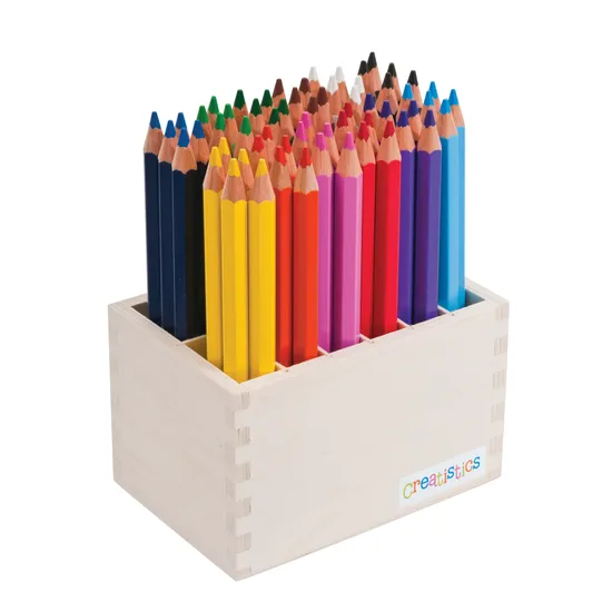 Creatistics Jumbo Hexagonal Coloured Pencils- Stand of 60 - Modern Teaching Aids NZ