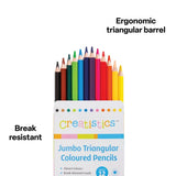 Creatistics Jumbo Triangular Coloured Pencils- Pack of 12 - Modern Teaching Aids NZ
