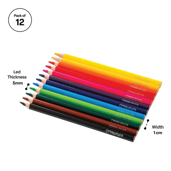 Creatistics Jumbo Triangular Coloured Pencils- Pack of 12 - Modern Teaching Aids NZ
