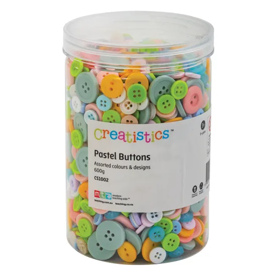 Assorted Buttons, Pastel - 600g - Modern Teaching Aids NZ